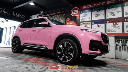 Dán đổi màu xe vinfast lux sa hồng