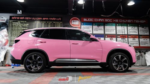 Dán đổi màu xe vinfast lux sa hồng