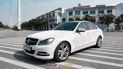 Dán Đổi Màu Xe Mercedes c200 Trắng Ánh Trai 1