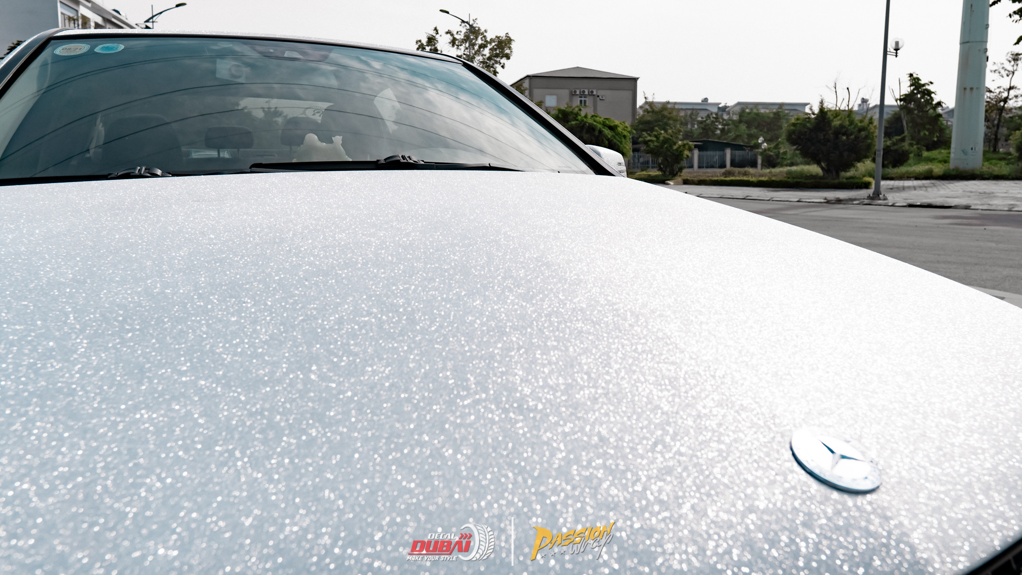 Dán Đổi Màu Xe Mercedes c200 Trắng Ánh Trai 3
