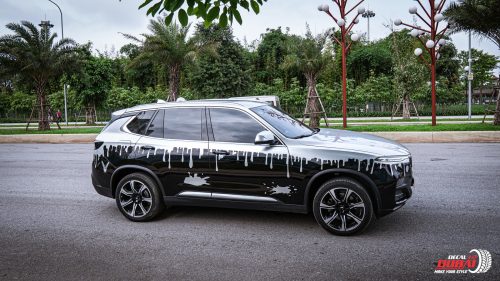 Dán Đổi Màu Xe Vinfast Lux SA Style Đen Trắng.2