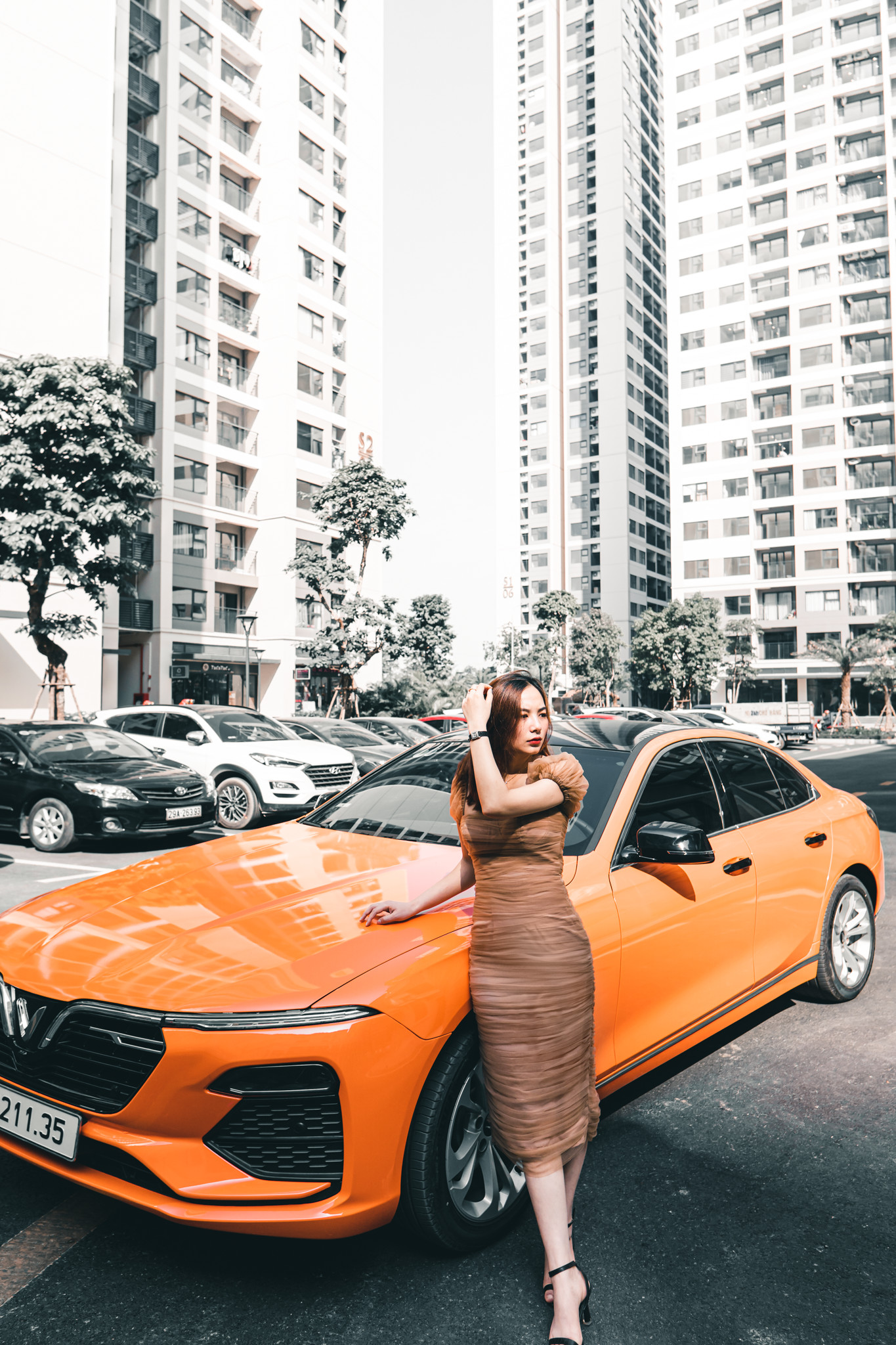 dán đổi màu xe vinfast lux a cam 3