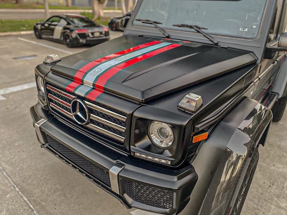 Dán Đổi Màu Xe Mercedes G63 Style Đỏ Đen