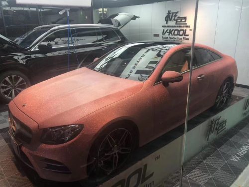 Đổi Màu Xe Mercedes Hồng Cam Ánh Nhũ