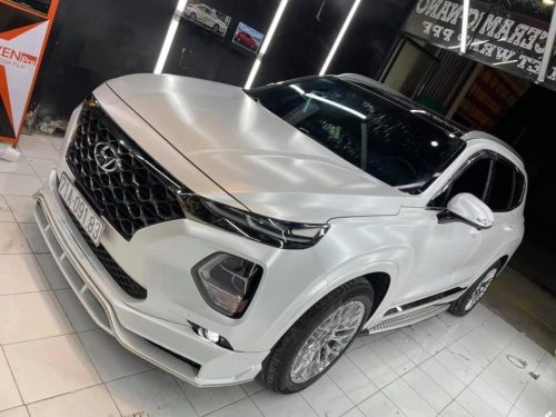 Dán Đổi Màu Xe Hyundai Santafe Trắng