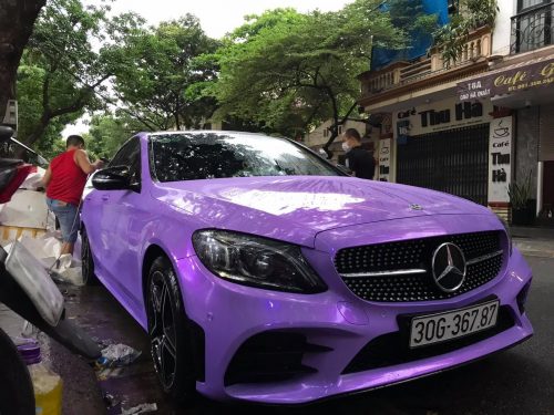 Dán Đổi Màu Xe Mercedes C300 Tím