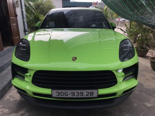 Dán Đổi Màu Xe Porsche Macan Xanh Nõn Chuối