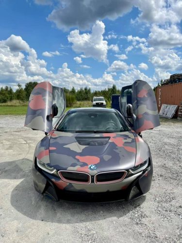 Dán Đổi Màu Xe BMW i8 Style Quân Đội