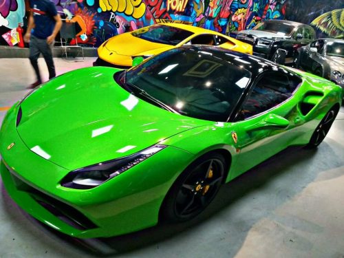 Dán Đổi Màu Xe Ferrari 488 Spider Xanh Lục
