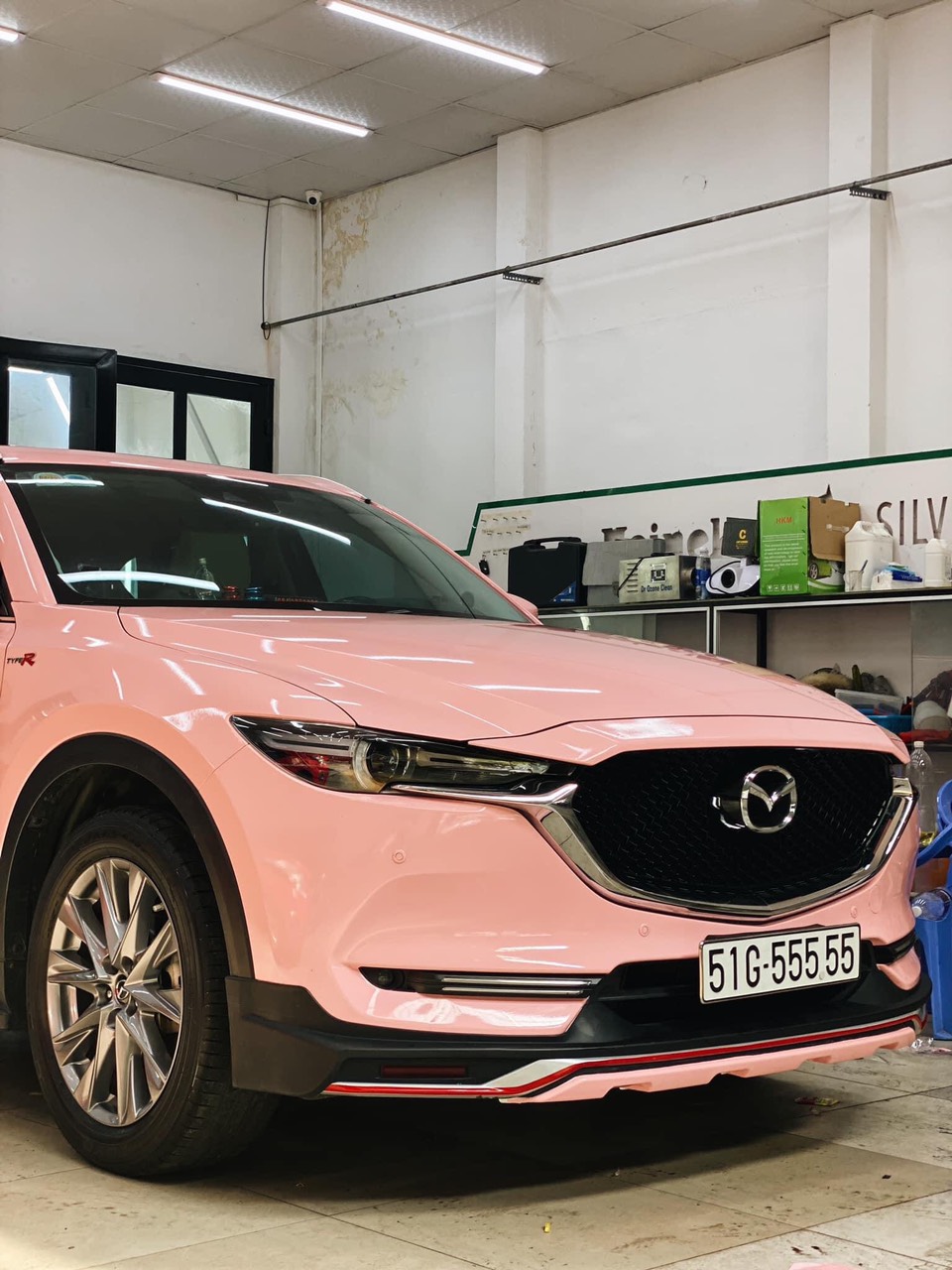 Dán Đổi Màu Xe Mazda CX5 Hồng Cánh Sen