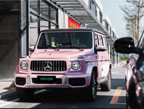 Dán Đổi Màu Xe Mercedes G500 Hồng Cánh Sen