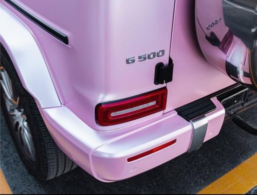 Dán Đổi Màu Xe Mercedes G500 Hồng Cánh Sen