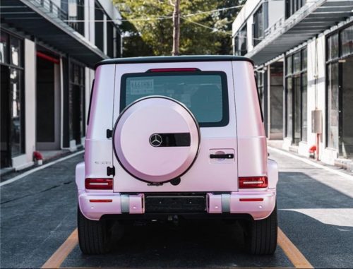 Dán Đổi Màu Xe Mercedes G500 Hồng Cánh Sen