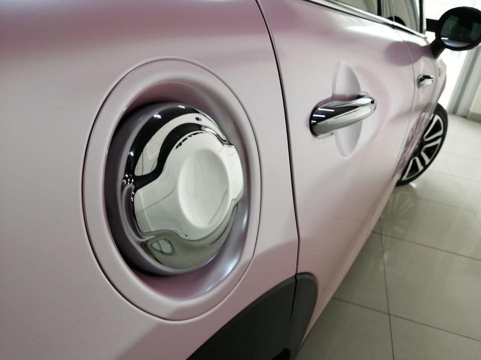 Dán Đổi Màu Xe Mini Hồng Ánh Nhũ