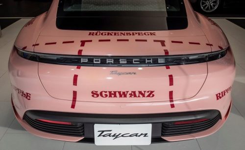Dán Đổi Màu Xe Porsche Taycan Hồng