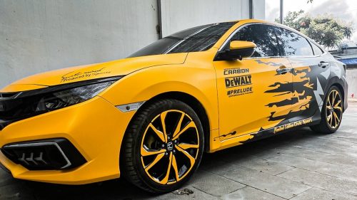 Dán Đổi Màu Xe Honda Civic Vàng Đen