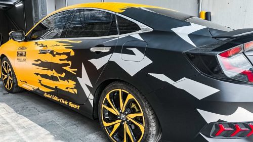 Dán Đổi Màu Xe Honda Civic Vàng Đen
