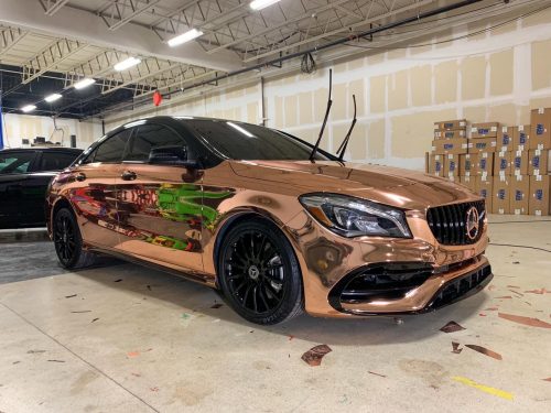Dán Đỏi Màu Xe Mercedes Benz Chrome Vàng Đồng