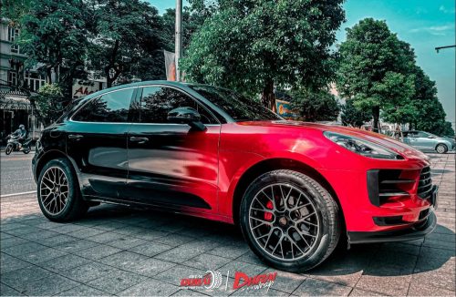 Dán Đổi Màu Xe Porsche Macan GTS Style Đỏ Đen