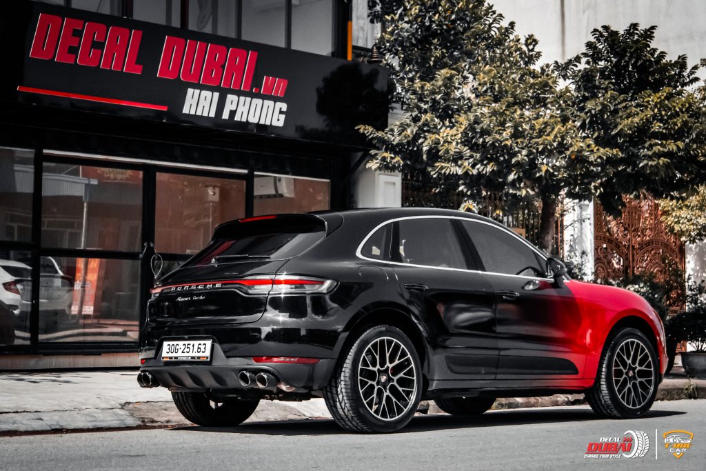 Dán Đổi Màu Xe Porsche Macan GTS Style Đỏ Đen