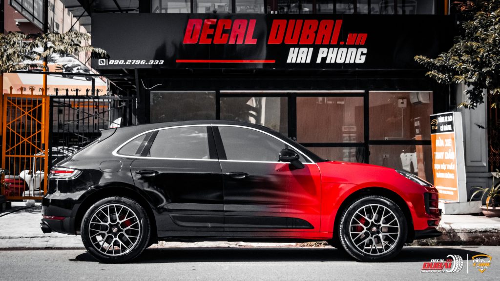 Dán Đổi Màu Xe Porsche Macan GTS Style Đỏ Đen