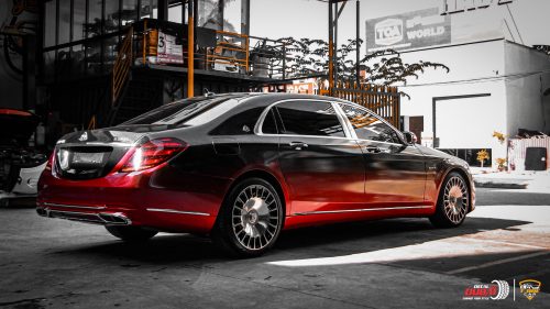 Wrap Đổi Hai Màu Đỏ Đen Xe Mercedes Benz Maybach