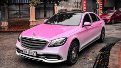 Wrap Đổi Hai Màu Trắng Hồng Xe Mercedes Benz S Class