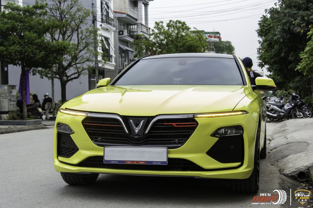 Dán Đổi Màu Xe Vinfast Lux A Vàng Chanh