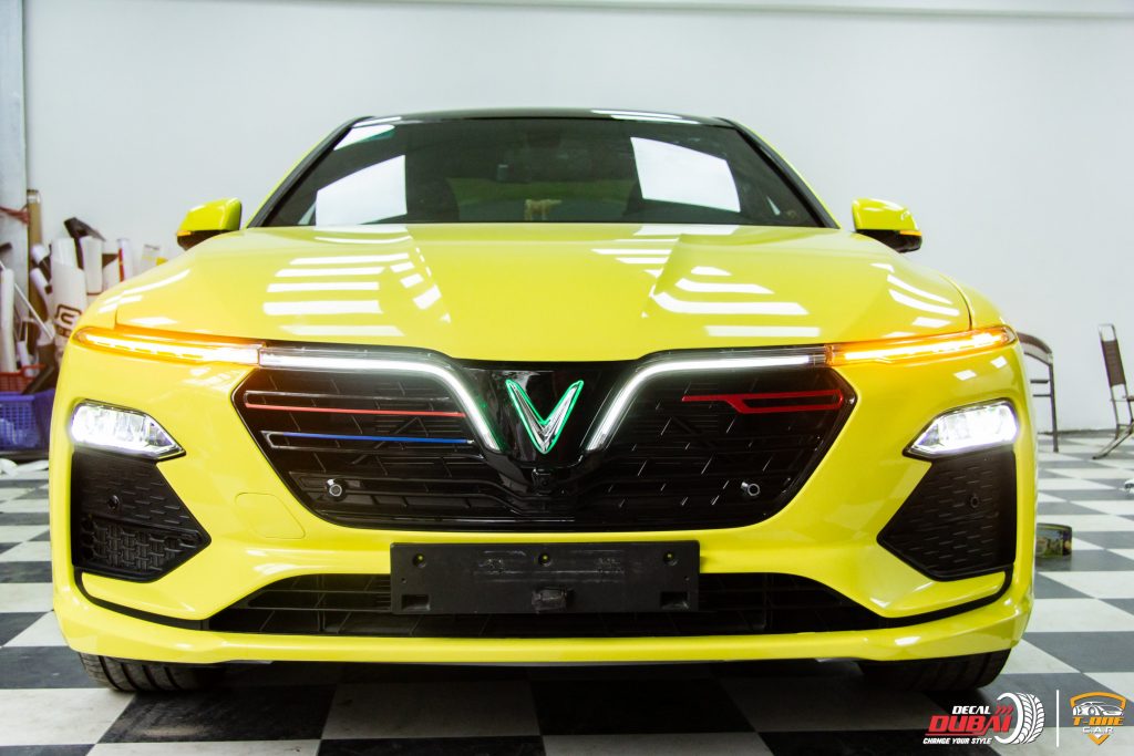 Dán Đổi Màu Xe Vinfast Lux A Vàng Chanh