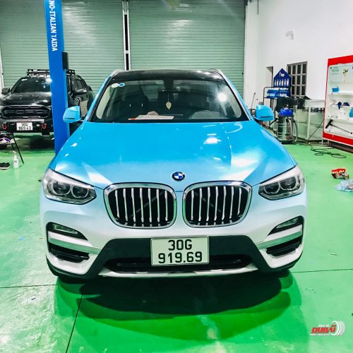 Wrap Đổi Hai Màu Trắng Xanh Xe BMW G01