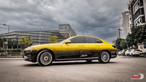 Wrap Đổi Hai Màu Vàng Đen Xe Vinfast Lux A 2.0