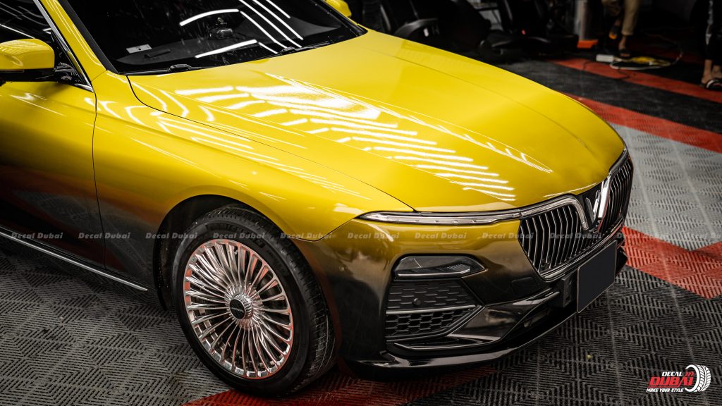 Wrap Đổi Hai Màu Vàng Đen Xe Vinfast Lux A 2.0