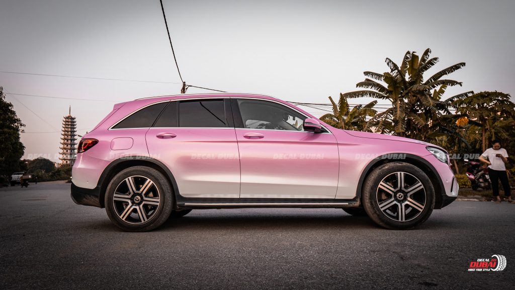 Wrap Đổi hai Màu Trắng Hồng Xe Mercedes Benz GLC 300