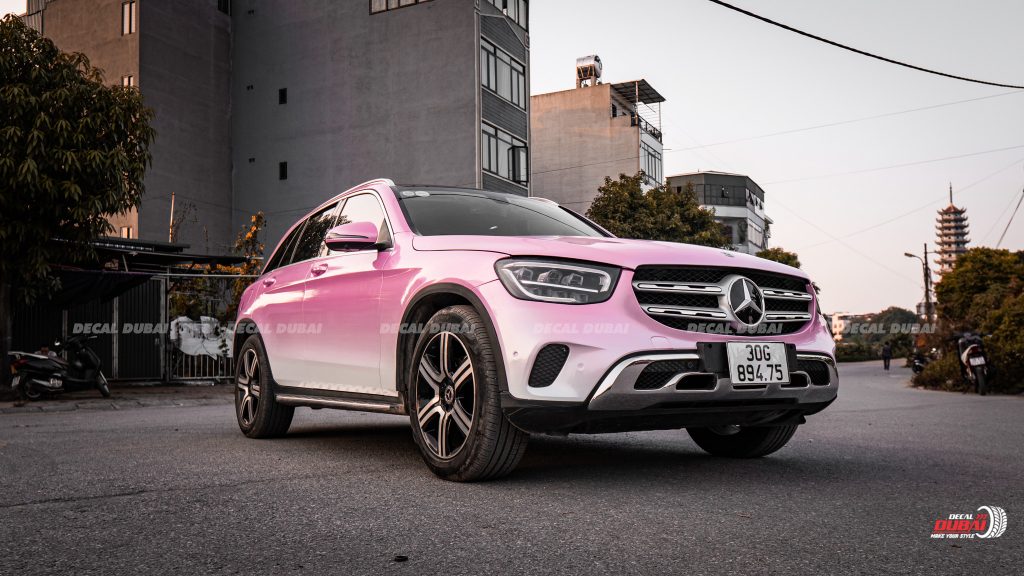 Wrap Đổi hai Màu Trắng Hồng Xe Mercedes Benz GLC 300
