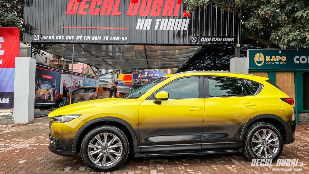 Wrap Đổi 2 Màu Vàng Đen Xe Mazda CX5