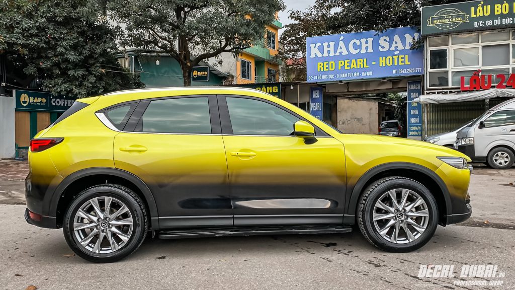 Wrap Đổi 2 Màu Vàng Đen Xe Mazda CX5