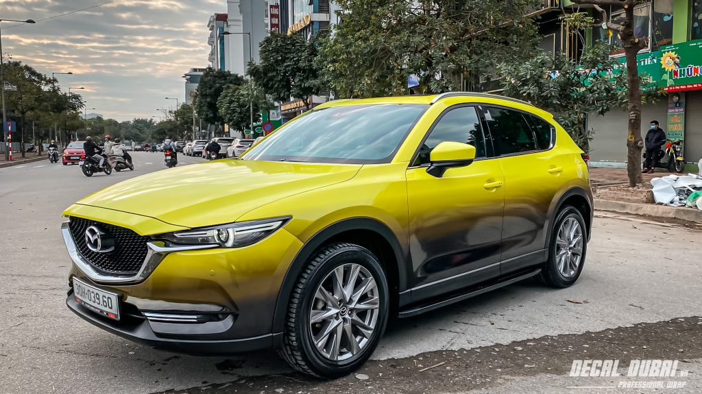Wrap Đổi 2 Màu Vàng Đen Xe Mazda CX5