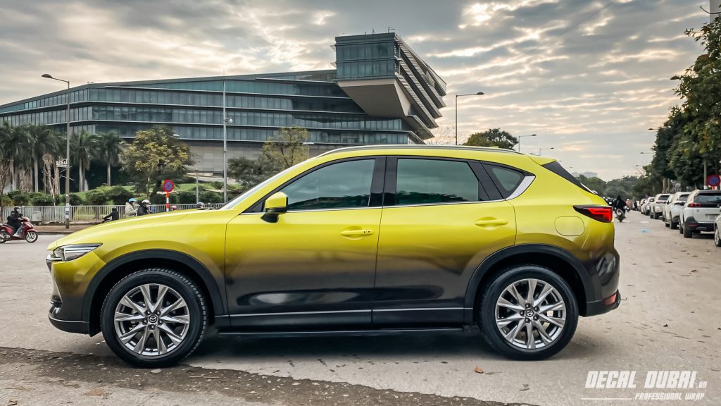 Wrap Đổi 2 Màu Vàng Đen Xe Mazda CX5