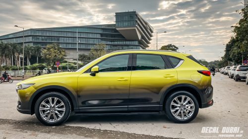 Wrap Đổi 2 Màu Vàng Đen Xe Mazda CX5