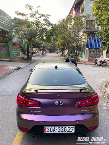 Dán Đổi Màu Xe Kia K3 Tím Ánh Kim Chuyển Sắc
