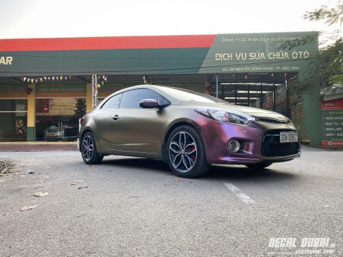 Dán Đổi Màu Xe Kia K3 Tím Ánh Kim Chuyển Sắc