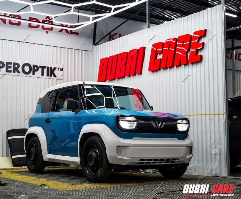 độ xe dán đổi màu chuyên nghiệp cho vf3 tại dubai care