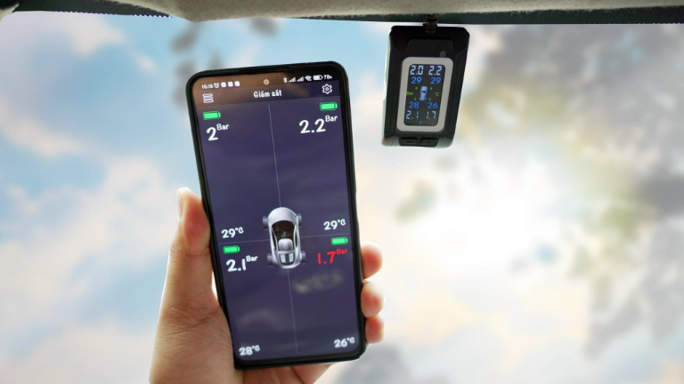 cảm biến áp suất lốp VF5 cách kiểm tra