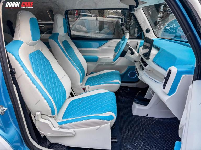 Bọc da VinFast Limo Green Microfiber cao cấp màu xanh trắng