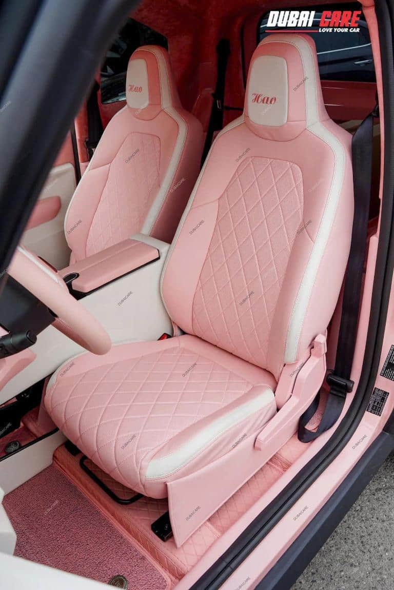 Bọc da ghế Limo Green loại da PU màu hồng