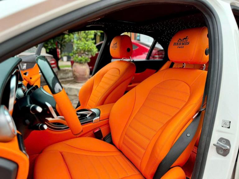 Bọc da ghế Limo Green loại da PU màu cam