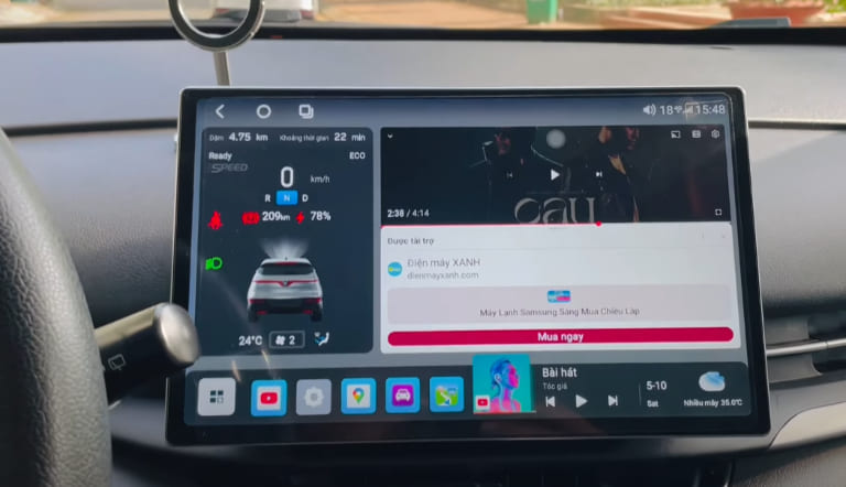 màn android 13 inch limo green cảm ứng nhạy