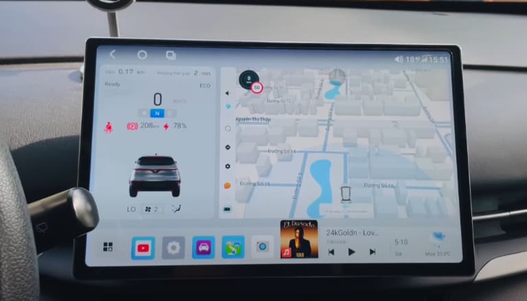 màn android 13 inch limo green tích hợp cam 360